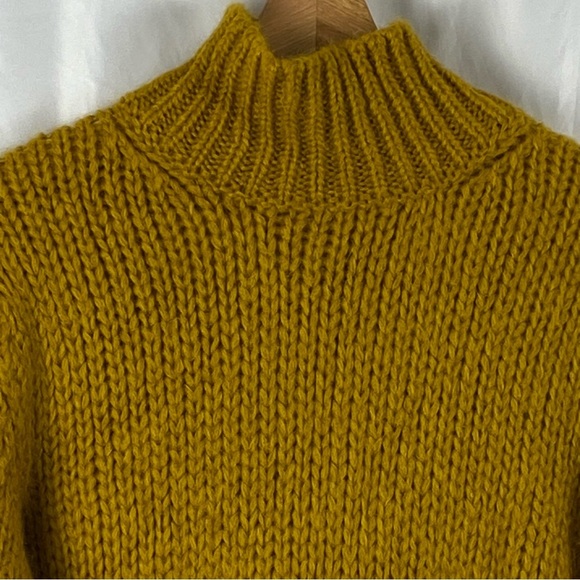 Massimo Dutti Mustard Yellow Turtleneck Sweater Size Small - Picture 5 of 16